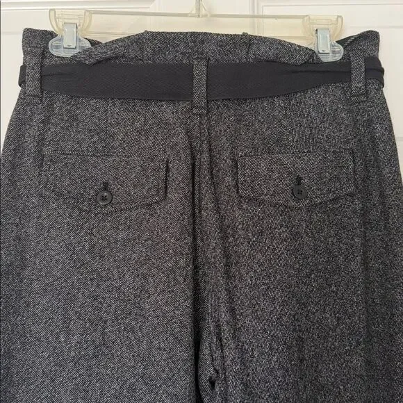 NWT. Madewell Buckley Tailors Black and White Herringbone Paperbag Pants - Picture 7 of 11